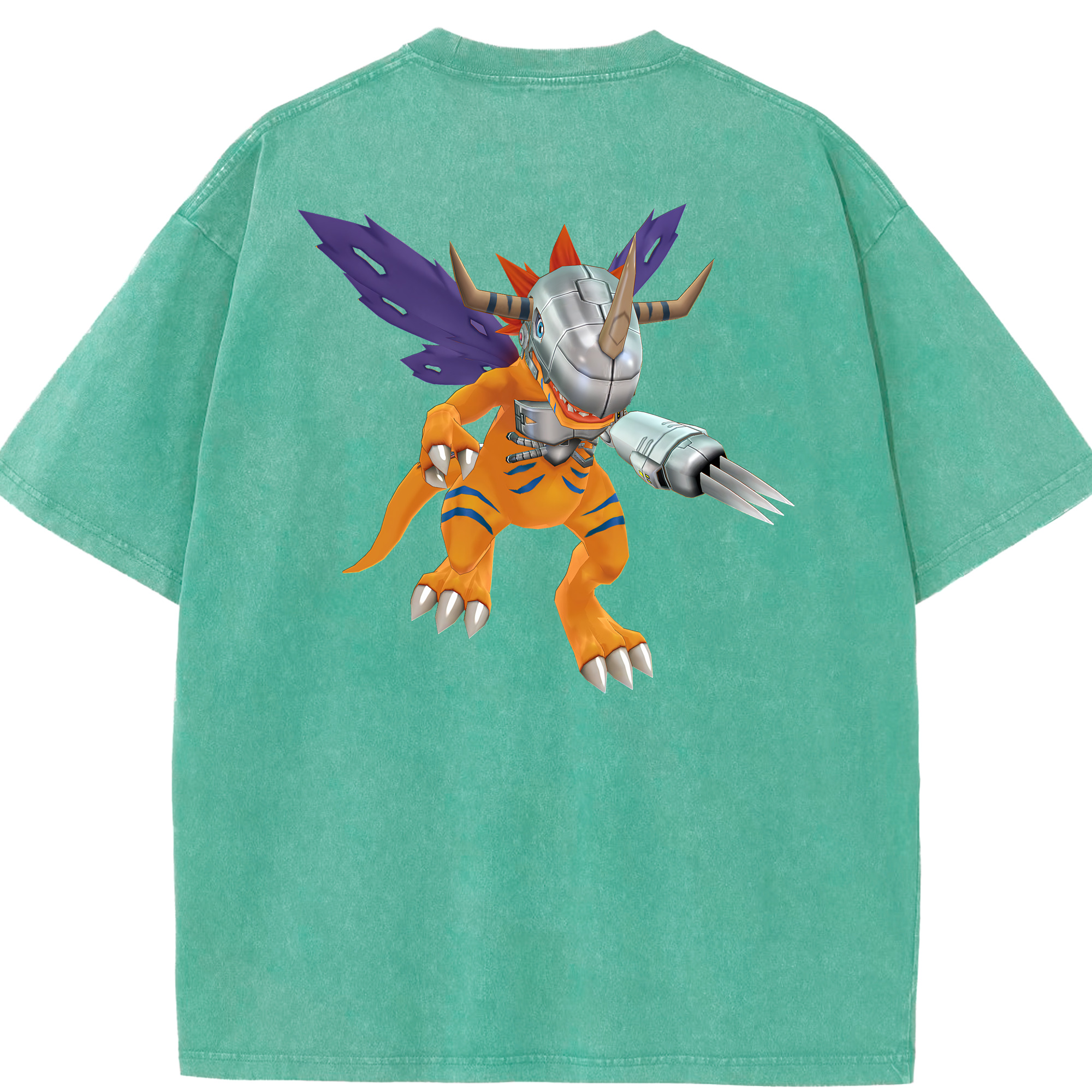 （画像用） Digimon デジタルモンスター/デジモン 綿100% ヴィンテージ風 半袖Tシャツ（背面プリント）